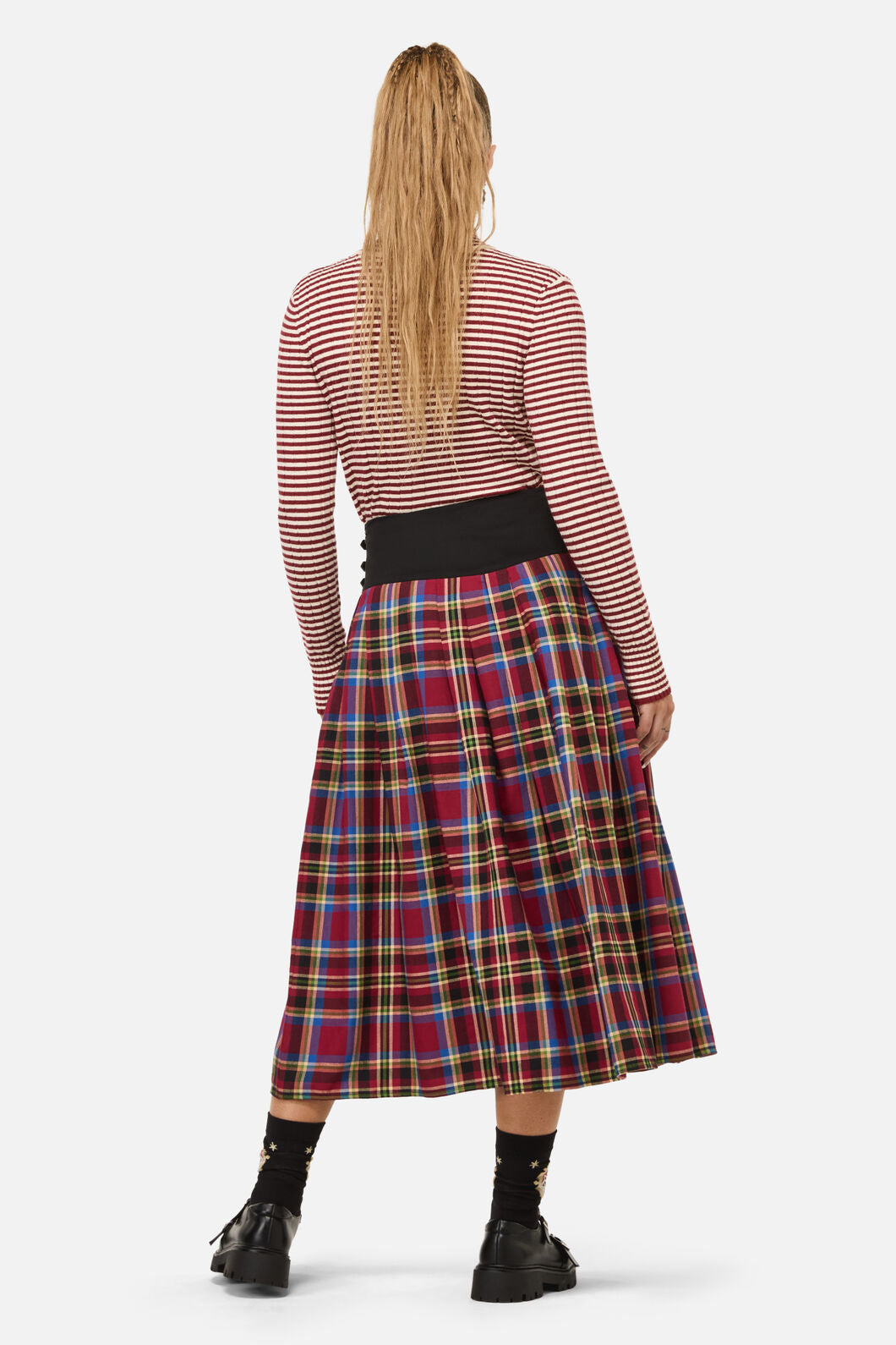 Dangerfield - Crowned Tartan Skirt - red