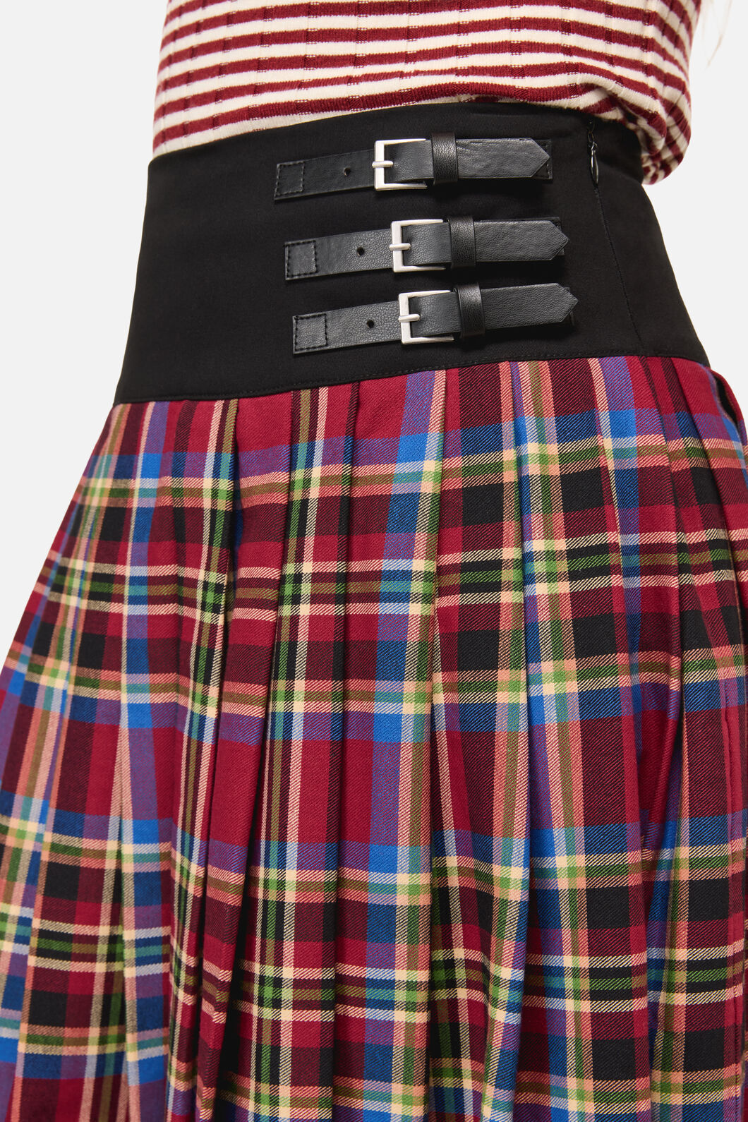 Dangerfield - Crowned Tartan Skirt - red