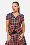 Dangerfield - Crowned Tartan Blouse - red
