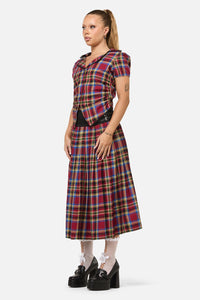 Dangerfield - Crowned Tartan Blouse - red