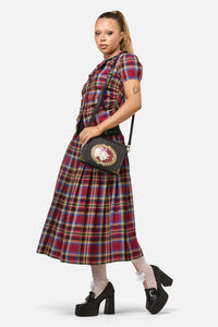 Dangerfield - Crowned Tartan Blouse - red