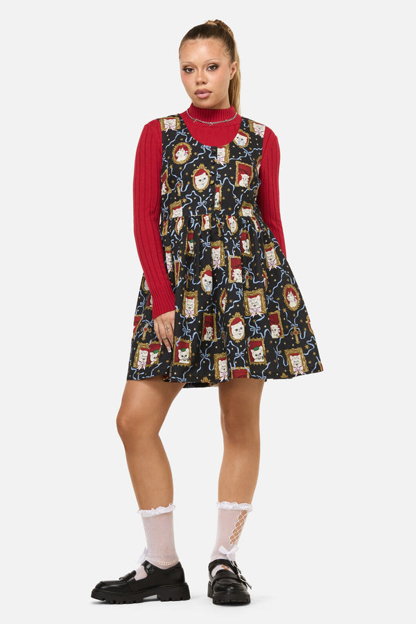Dangerfield - Offical Cat Portrait Dress - black