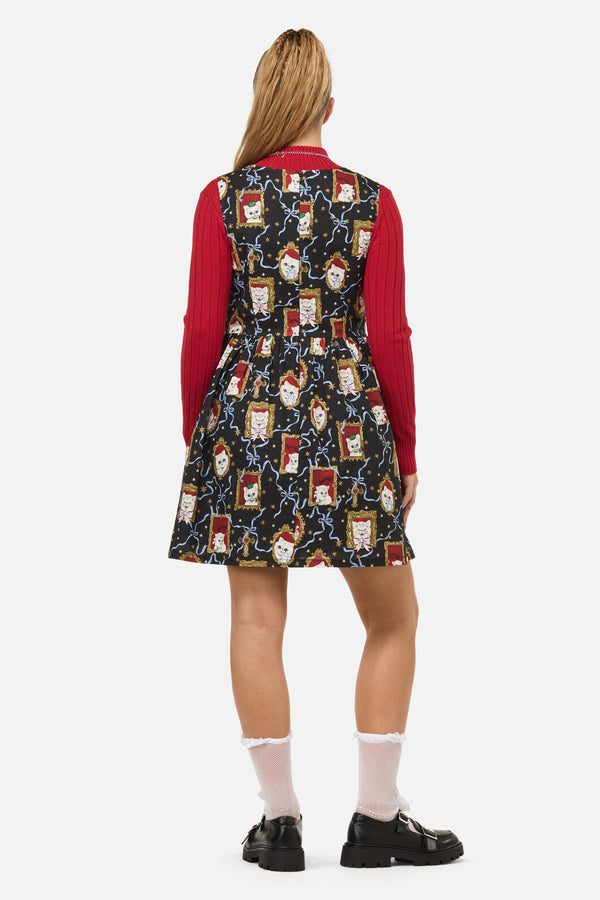Dangerfield - Offical Cat Portrait Dress - black