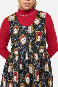 Dangerfield - Offical Cat Portrait Dress - black