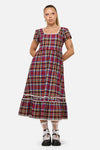 Dangerfield - Crowned Tartan Dress - red