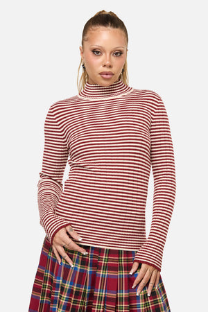 Dangerfield - Mii Stripe Knit - red-cream