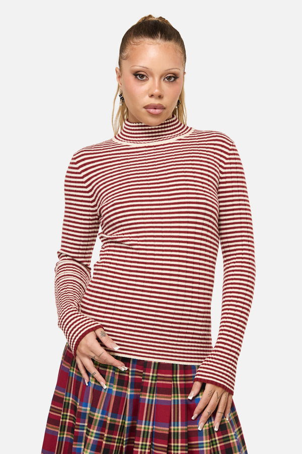 Dangerfield - Mii Stripe Knit - red-cream