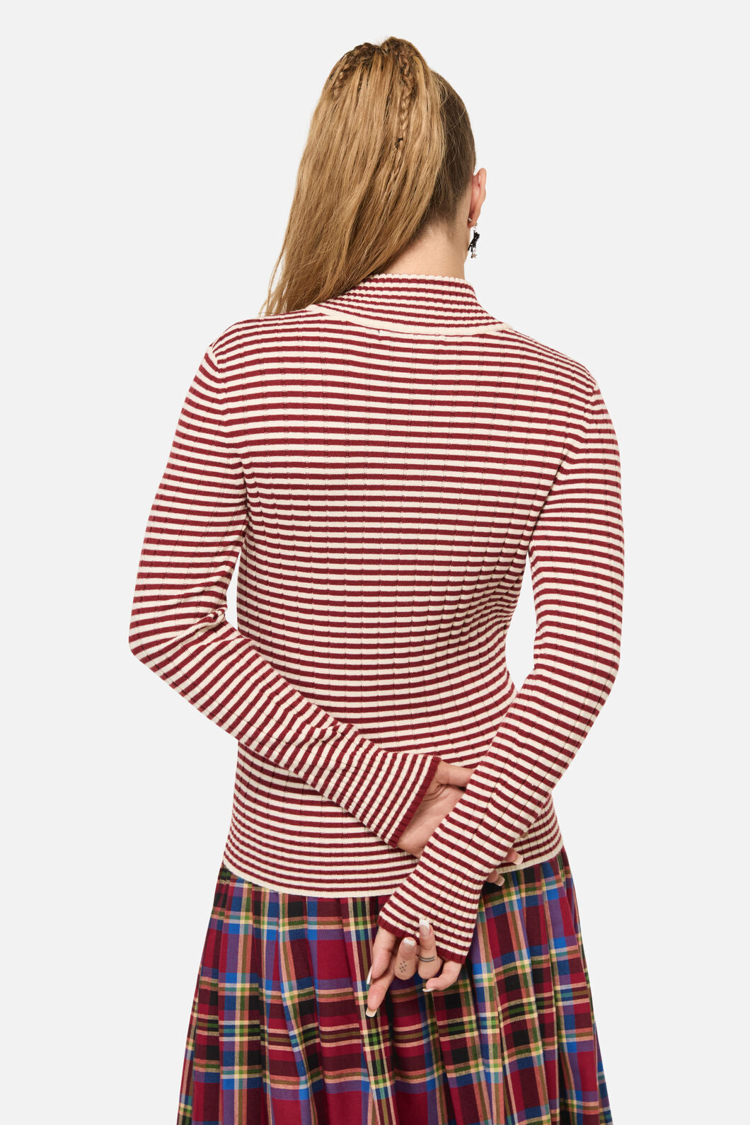 Dangerfield - Mii Stripe Knit - red-cream