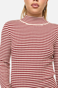 Dangerfield - Mii Stripe Knit - red-cream