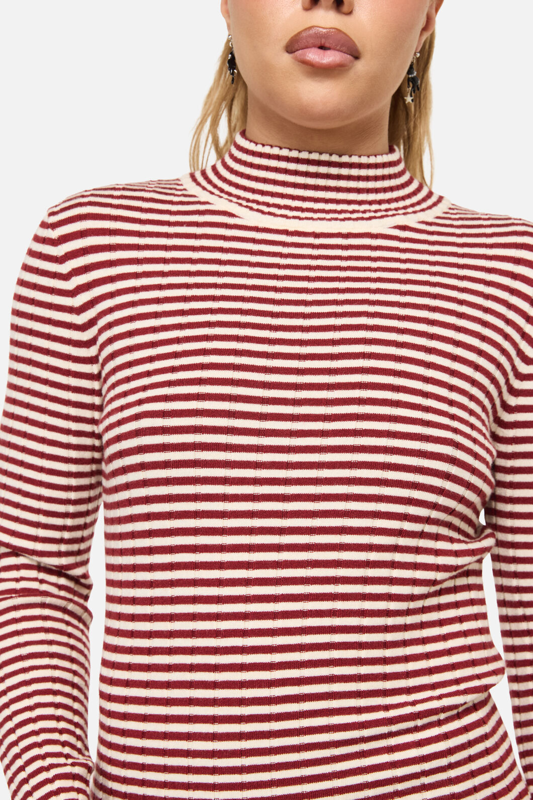 Dangerfield - Mii Stripe Knit - red-cream