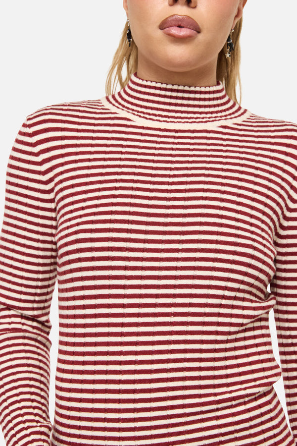 Dangerfield - Mii Stripe Knit - red-cream