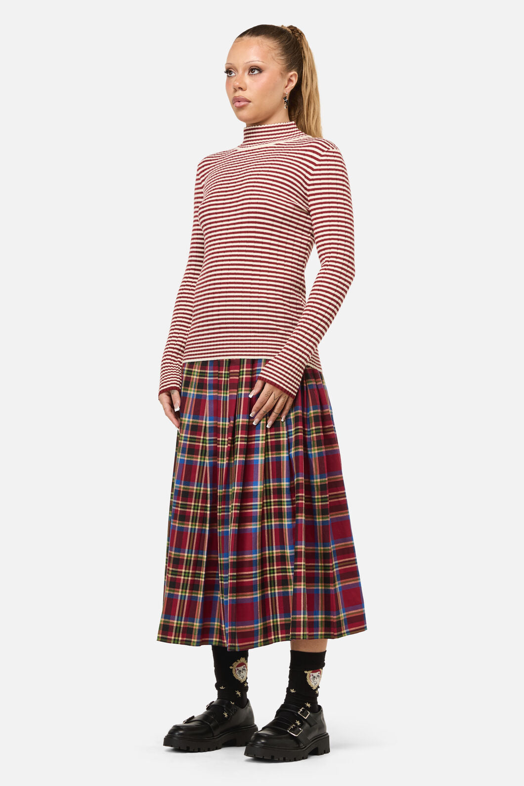 Dangerfield - Mii Stripe Knit - red-cream