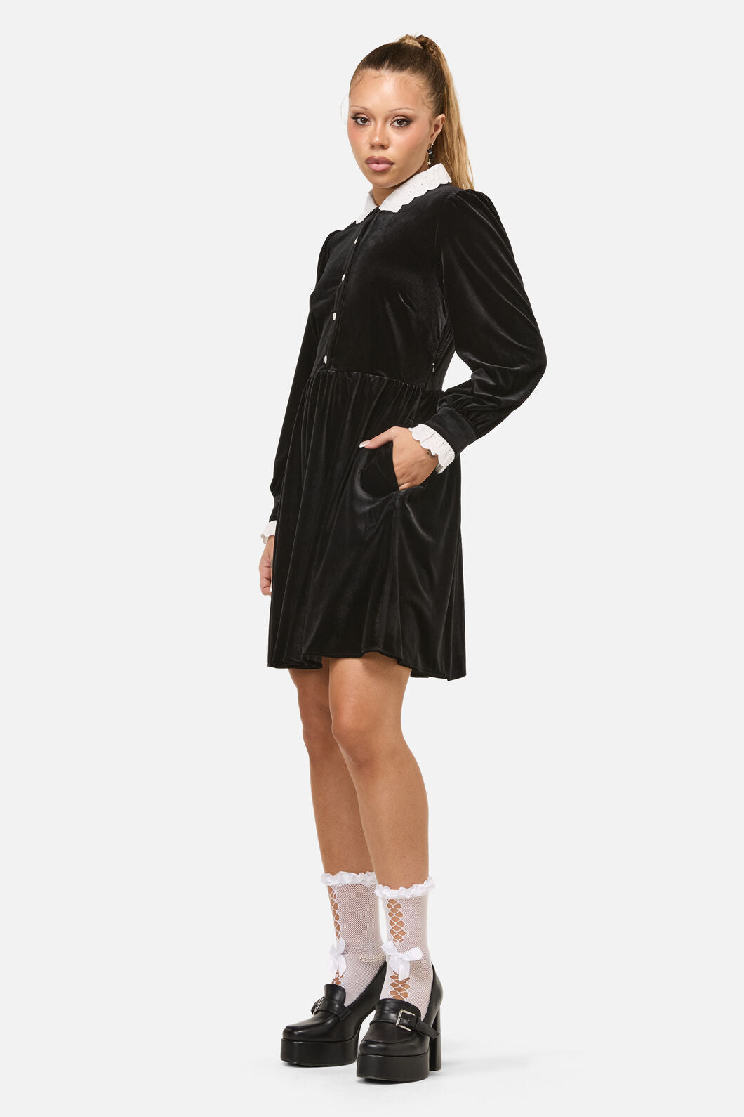 Dangerfield - Mabel Velvet Dress - black