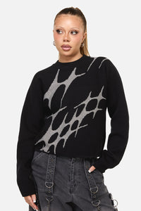 Dangerfield - Y2K Sigil High Neck Jumper - black