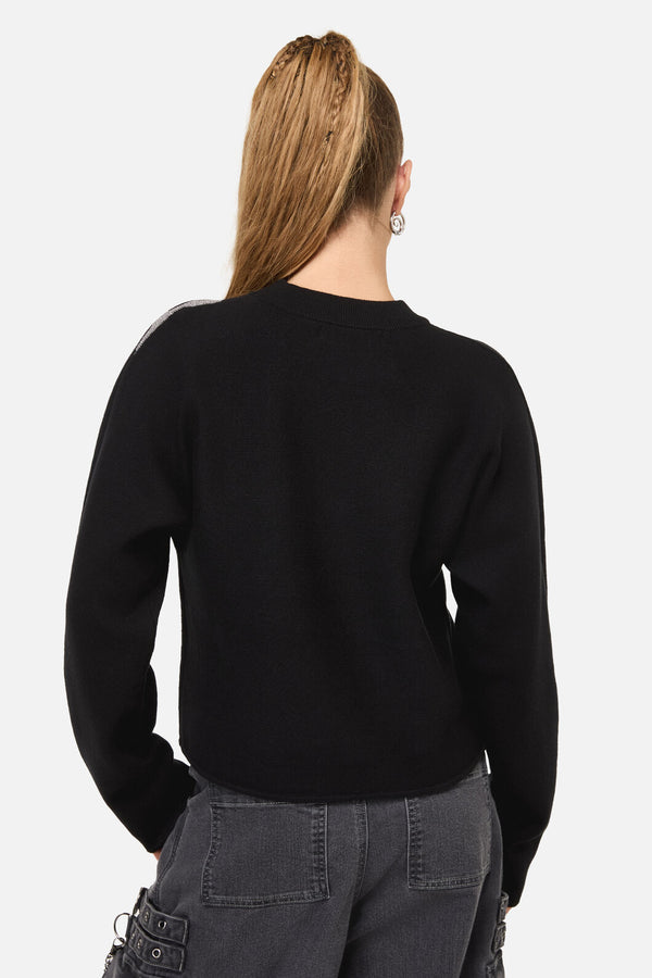 Dangerfield - Y2K Sigil High Neck Jumper - black