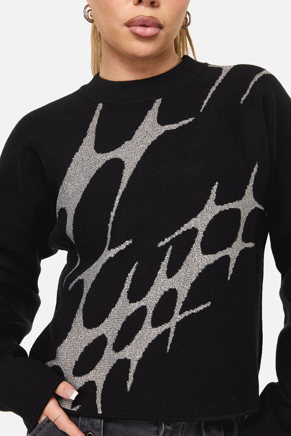Dangerfield - Y2K Sigil High Neck Jumper - black