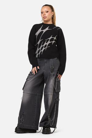 Dangerfield - Y2K Sigil High Neck Jumper - black