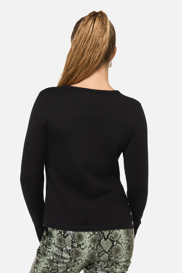 Dangerfield - Y2K Basic Eyelet Knit Jumper - black