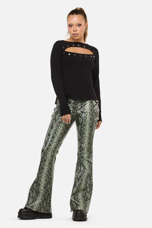 Dangerfield - Y2K Basic Eyelet Knit Jumper - black
