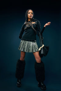 Dangerfield - Y2K Basic Eyelet Knit Jumper - black