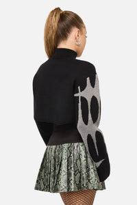 Dangerfield - Y2K Sigil Turtleneck Crop Knit - black