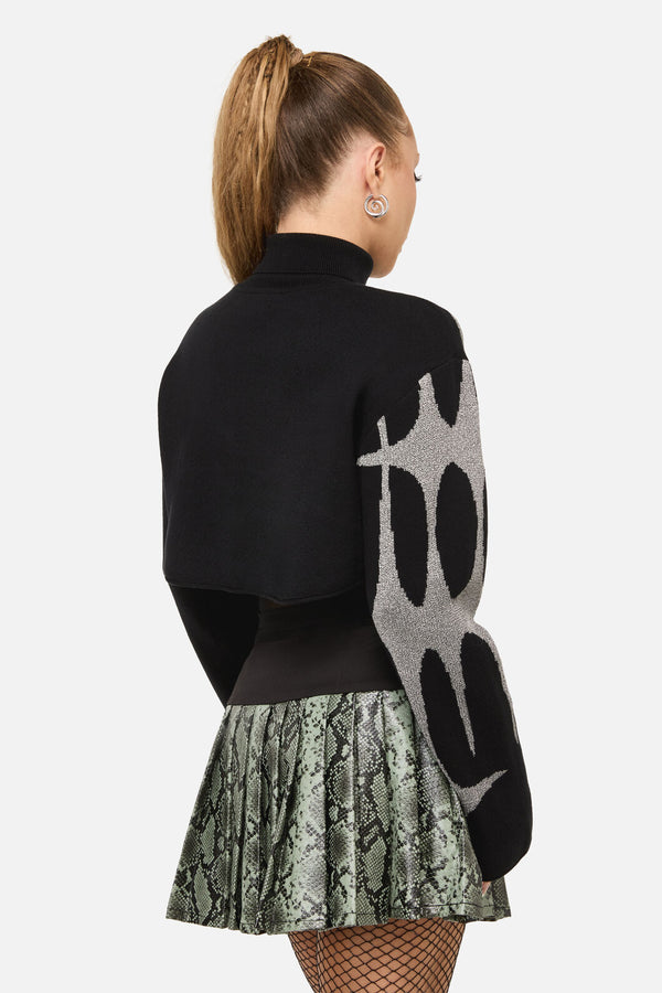 Dangerfield - Y2K Sigil Turtleneck Crop Knit - black