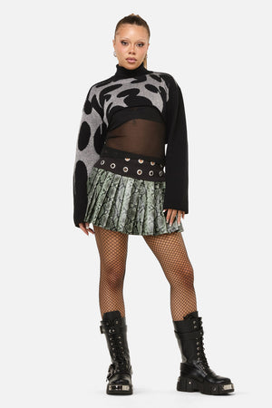 Dangerfield - Y2K Sigil Turtleneck Crop Knit - black