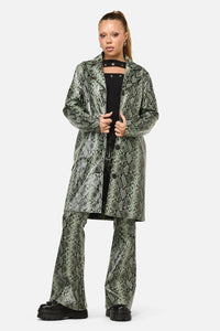 Dangerfield - Y2K Snakey Mid Length Coat - grey