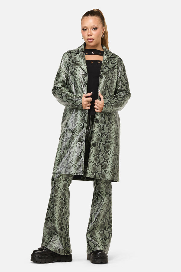 Dangerfield - Y2K Snakey Mid Length Coat - grey
