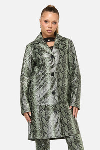 Dangerfield - Y2K Snakey Mid Length Coat - grey