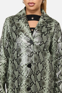 Dangerfield - Y2K Snakey Mid Length Coat - grey