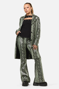 Dangerfield - Y2K Snakey Mid Length Coat - grey