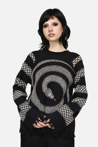 Dangerfield - Slithering Goth Knit - black-white