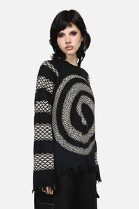 Dangerfield - Slithering Goth Knit - black-white