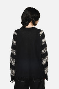 Dangerfield - Slithering Goth Knit - black-white