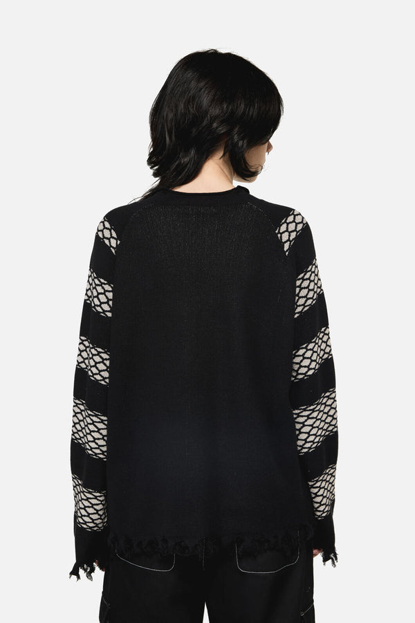 Dangerfield - Slithering Goth Knit - black-white