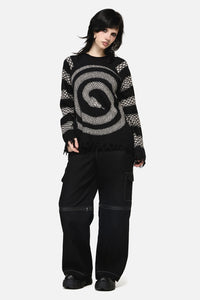 Dangerfield - Slithering Goth Knit - black-white