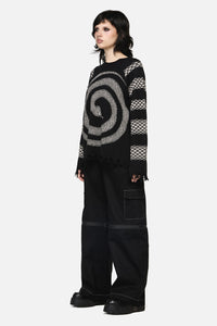 Dangerfield - Slithering Goth Knit - black-white