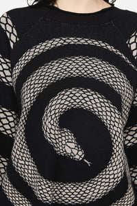 Dangerfield - Slithering Goth Knit - black-white