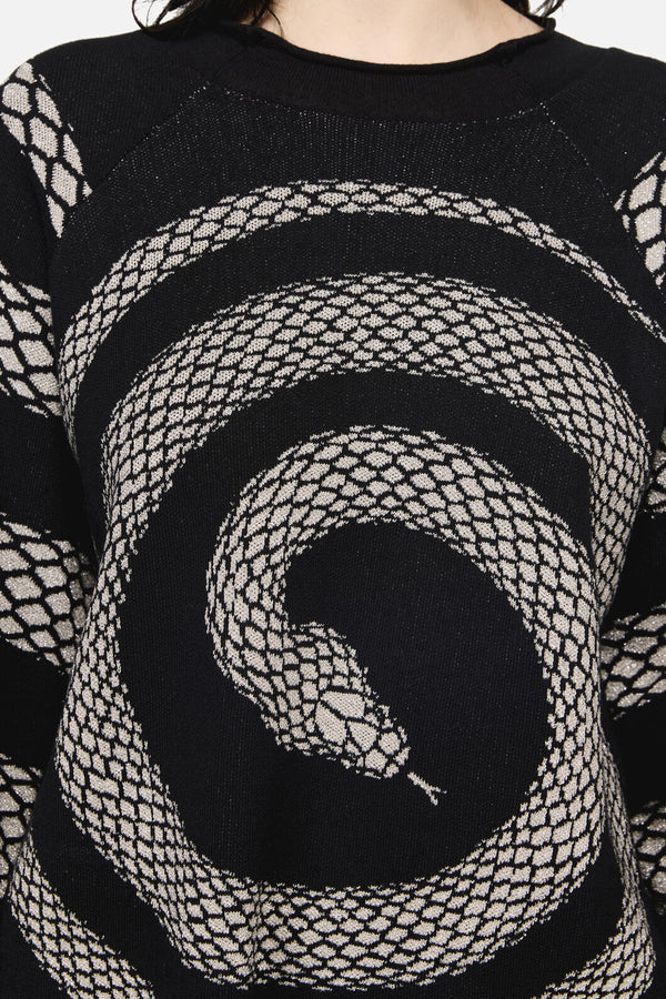 Dangerfield - Slithering Goth Knit - black-white
