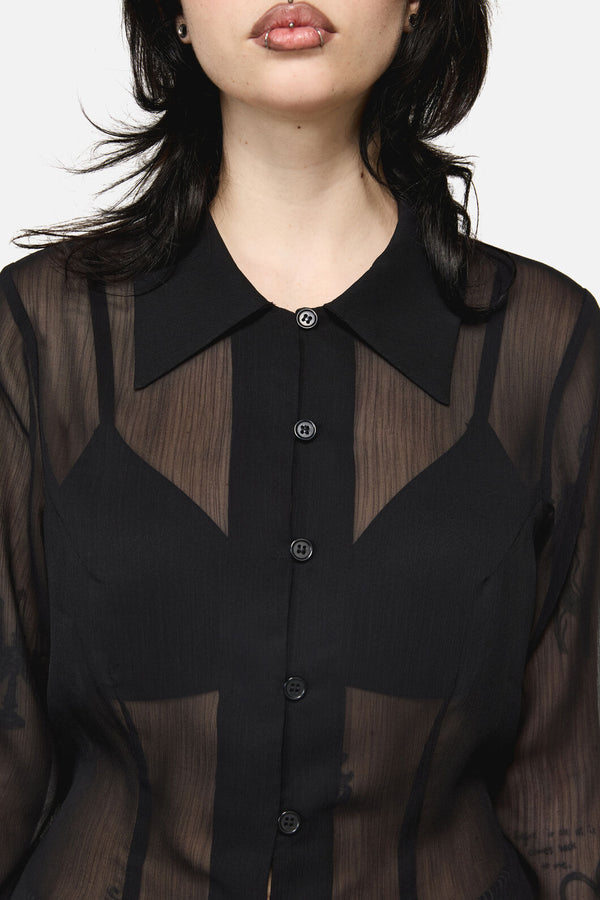 Dangerfield - Serpent Goth Blouse - black
