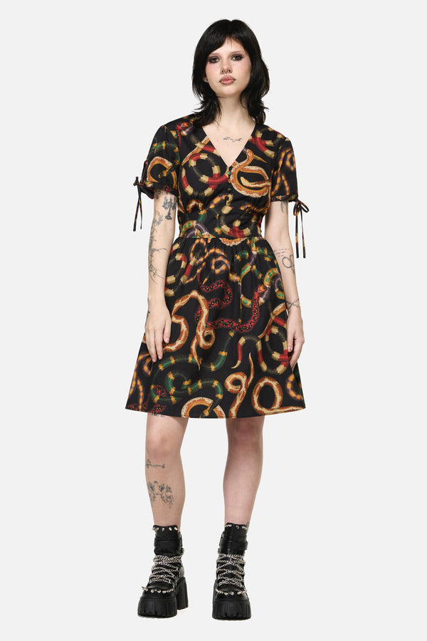 Dangerfield - Reptilian Print Dress - multi