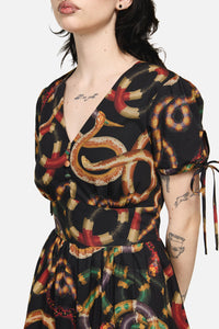 Dangerfield - Reptilian Print Dress - multi