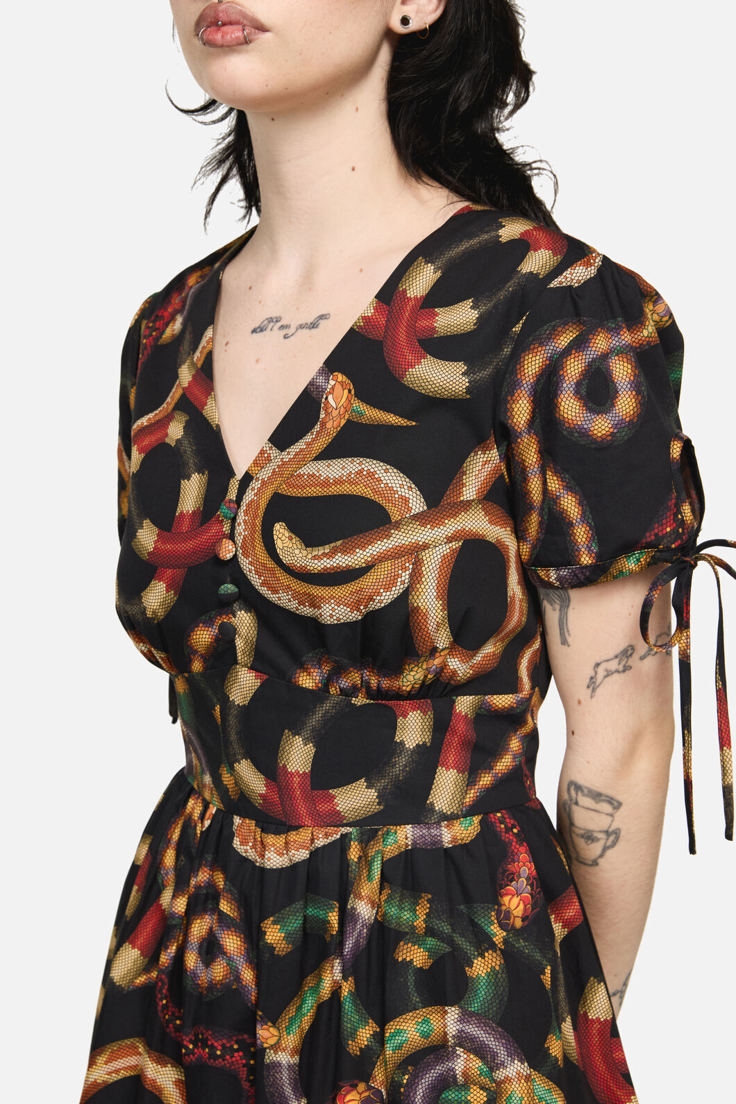 Dangerfield - Reptilian Print Dress - multi