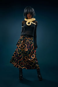 Dangerfield - Reptilian Print Midi Skirt - multi
