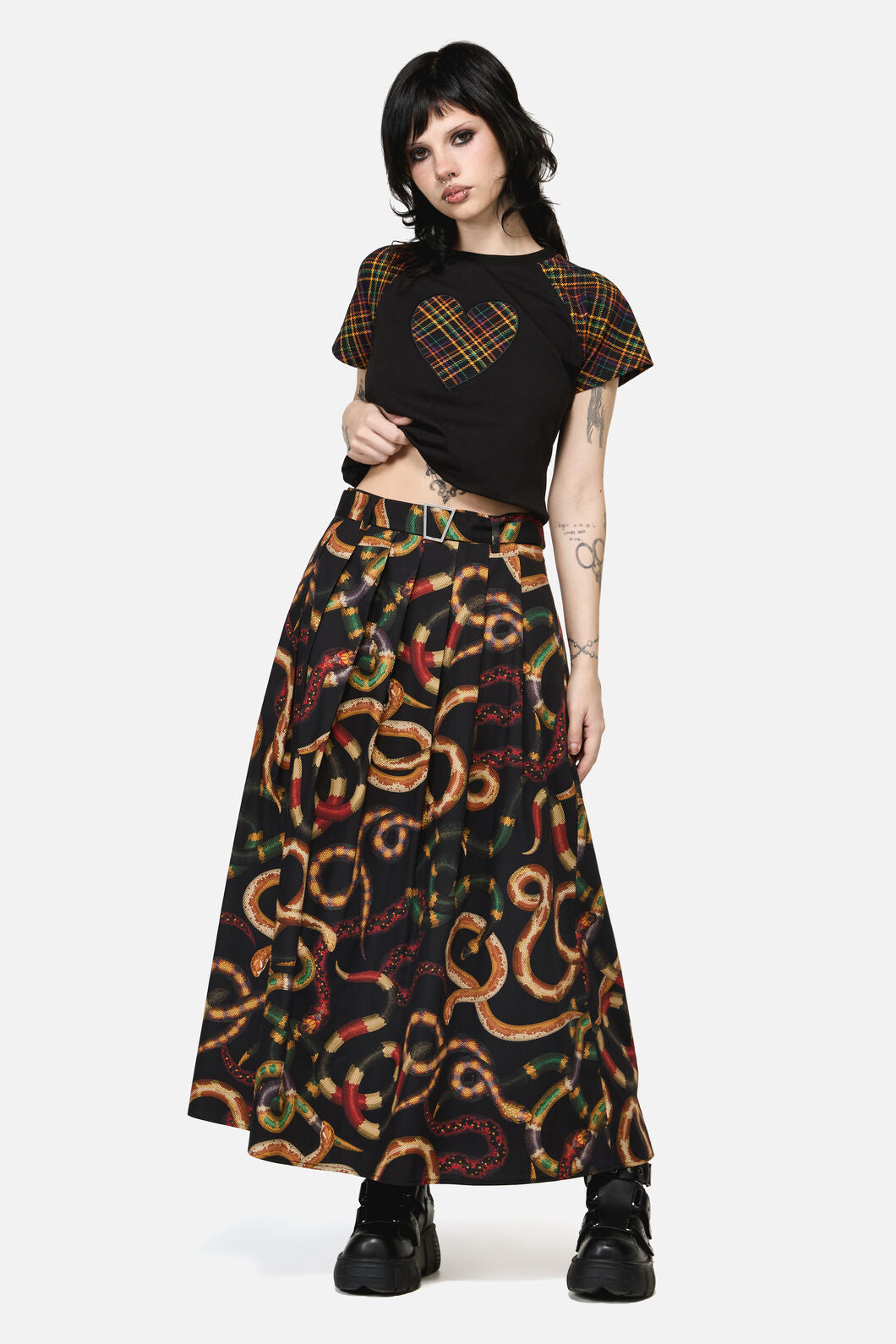 Dangerfield - Reptilian Print Midi Skirt - multi