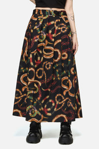 Dangerfield - Reptilian Print Midi Skirt - multi