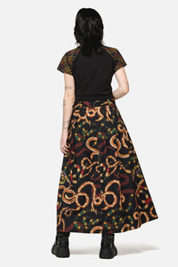 Dangerfield - Reptilian Print Midi Skirt - multi