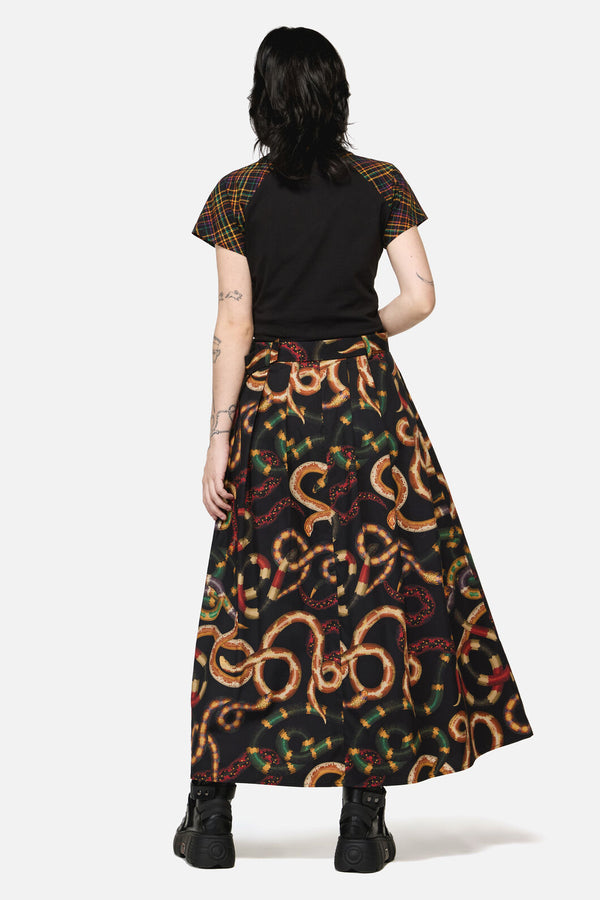 Dangerfield - Reptilian Print Midi Skirt - multi