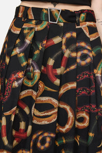 Dangerfield - Reptilian Print Midi Skirt - multi